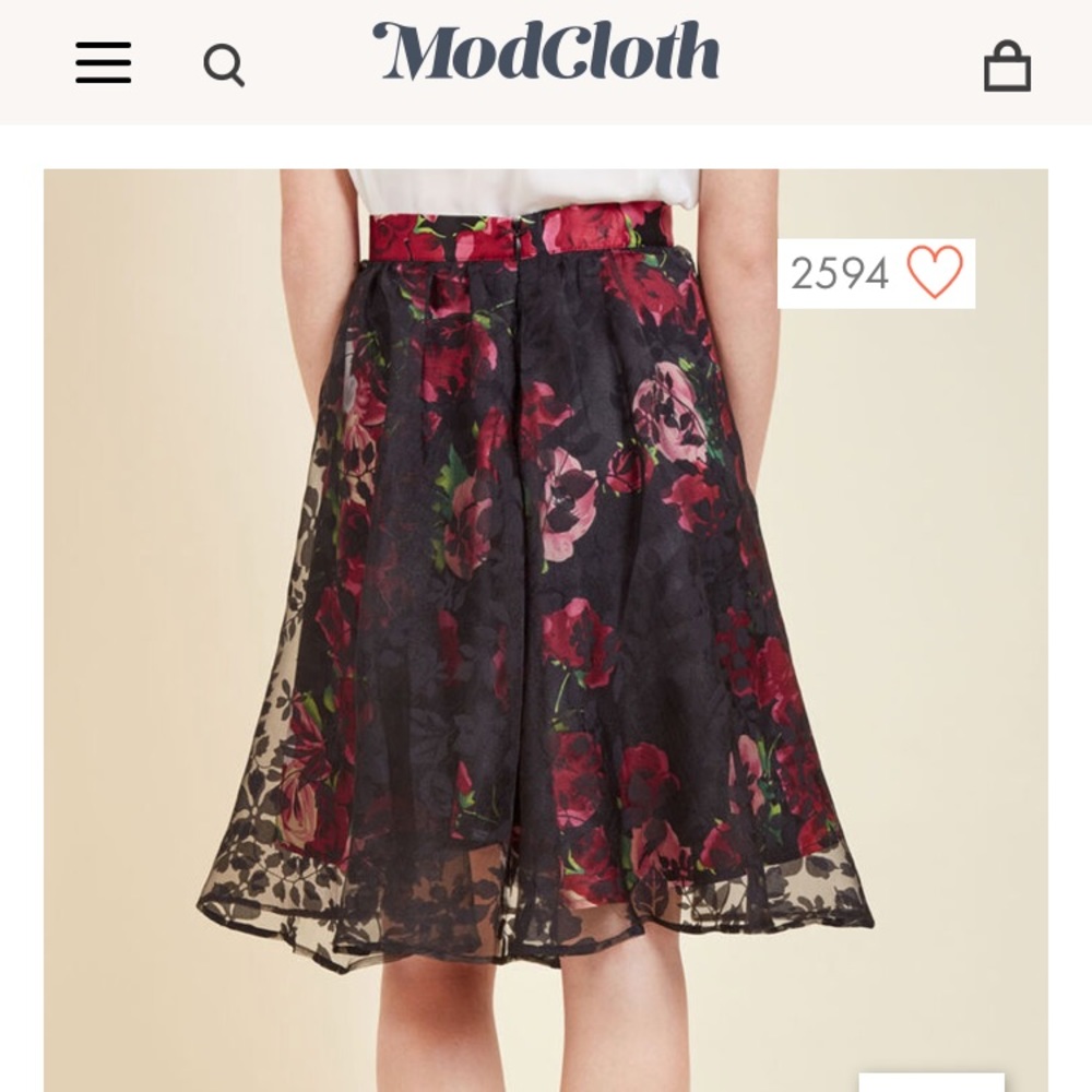 Modcloth Secret garden floral skirt